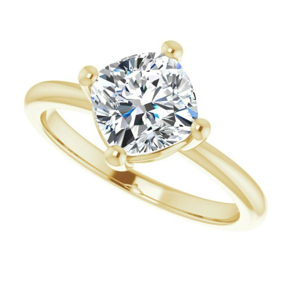 3.5Carat -9.0mm Kite-Set Cushion Moissanite Solitaire Ring - Picture 15 of 15